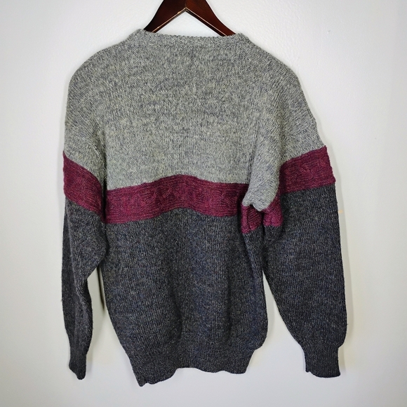 Vintage Lord & Taylor Shetland Wool Sweater Color Block Knit Grandpa Size Large - Picture 3 of 11